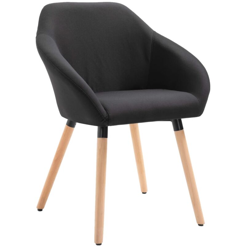 

vidaXL Silla de Comedor de Tela Negra - Negro