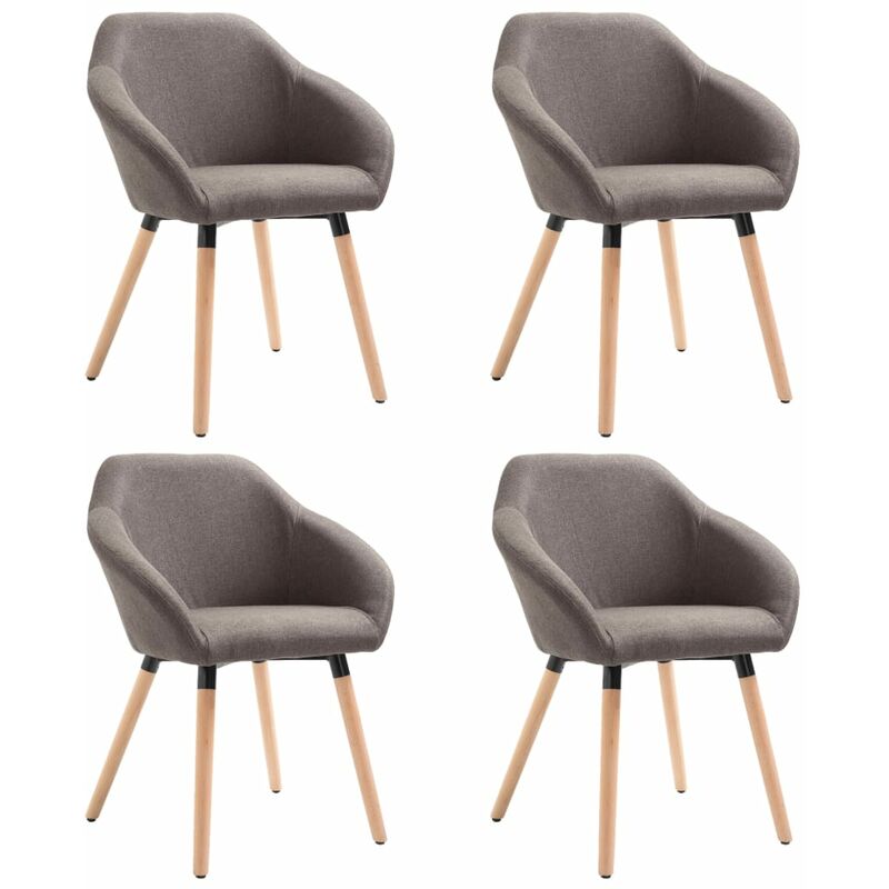 

Silla de Comedor de Tela 4 Unidades Gris Topo - Gris Topo - Vidaxl