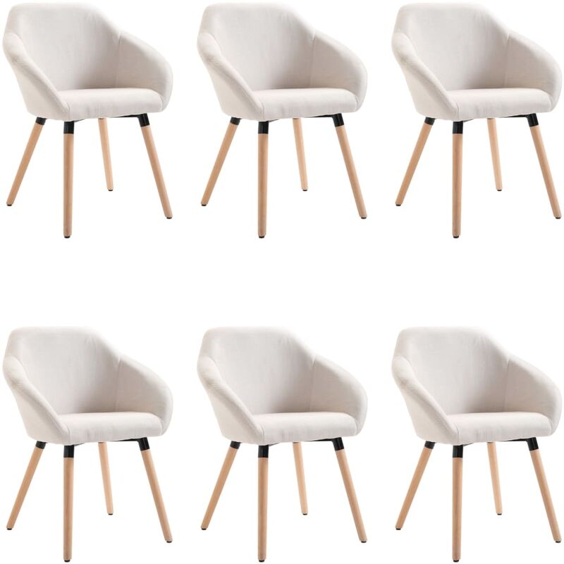 

Silla de Comedor de Tela 6 Unidades Crema - Crema - Vidaxl