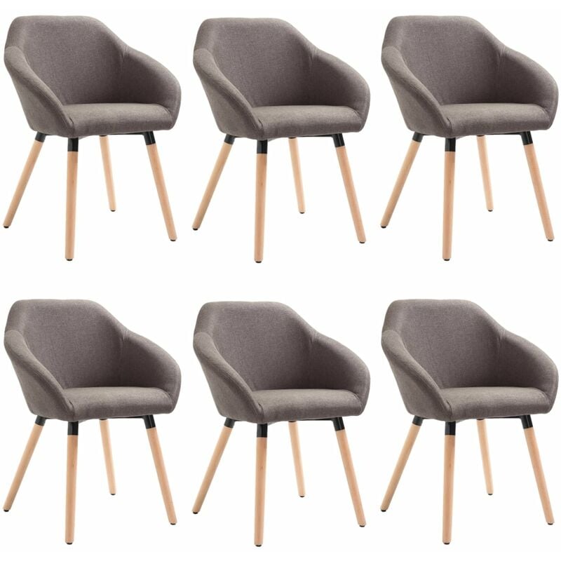 

Silla de Comedor de Tela 6 Unidades Gris Topo - Gris Topo - Vidaxl