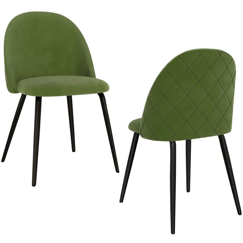 

vidaXL Sillas de Comedor de Tela 2 Unidades Verde - Verde
