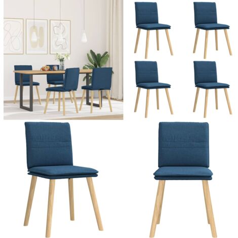 Sillas de comedor 4 unidades tela azul - Sillas de comedor azul - Sillas de comedor con respaldo