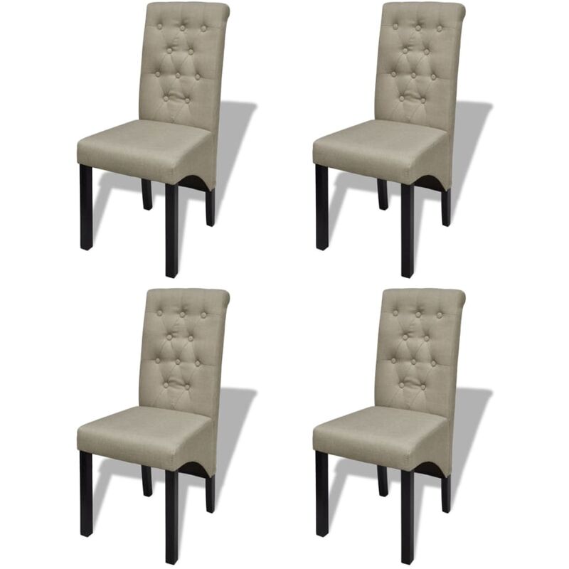 

Sillas de comedor 4 unidades tela beige - Beige