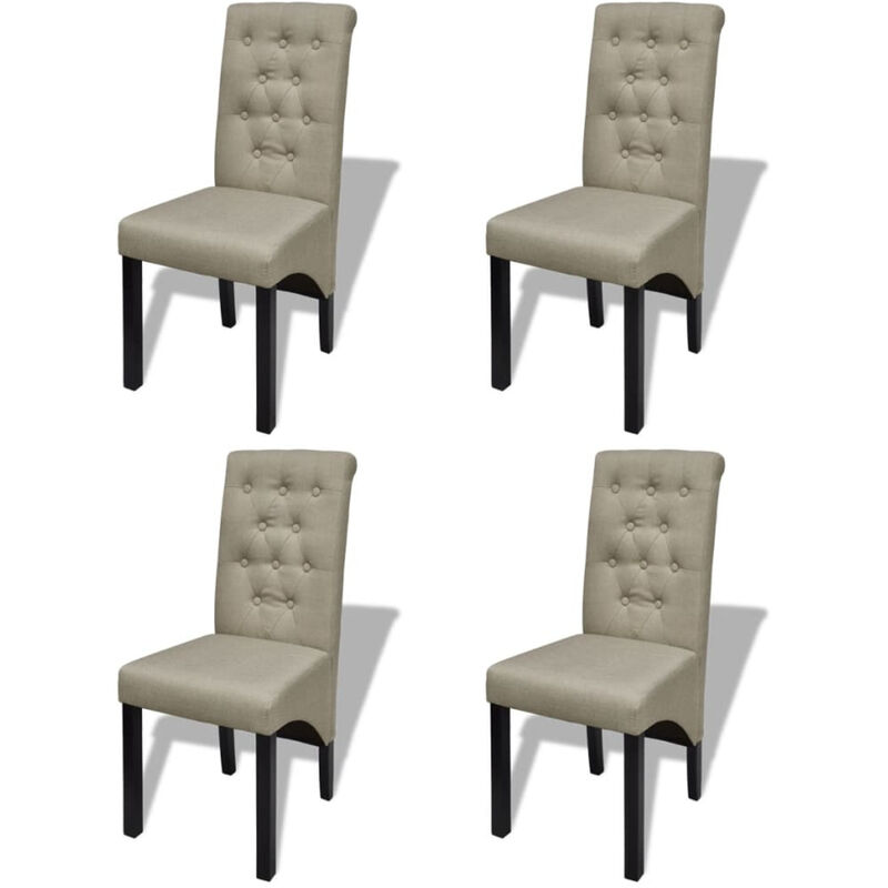 

Sillas de comedor 4 unidades tela beige