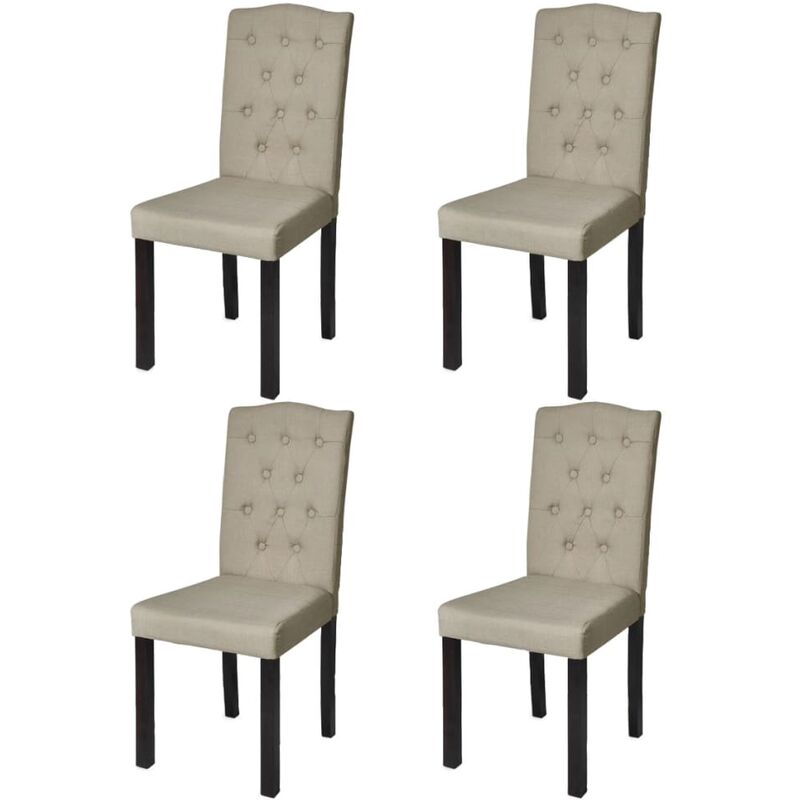 

Sillas de comedor 4 unidades tela camel