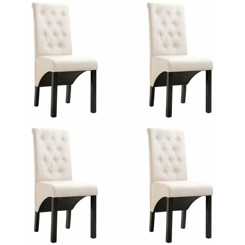 

Sillas de comedor 4 unidades tela color crema