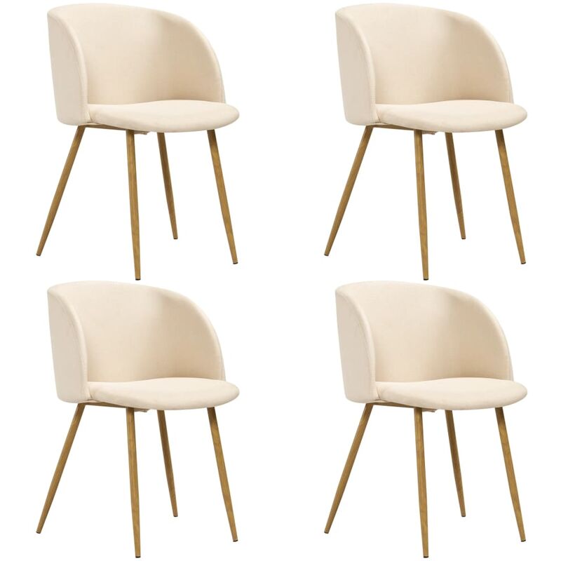 

Sillas de comedor 4 unidades tela color crema