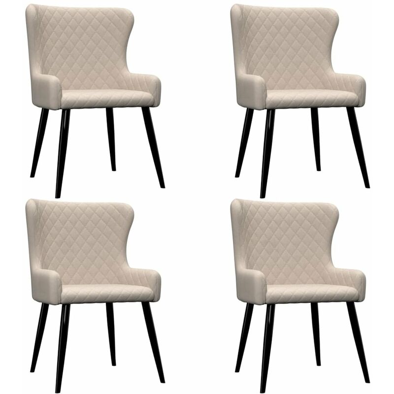 

Sillas de comedor 4 unidades tela color crema