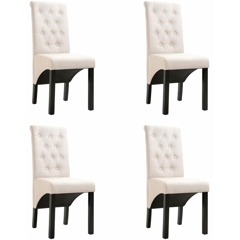 

Sillas de comedor 4 unidades tela color crema