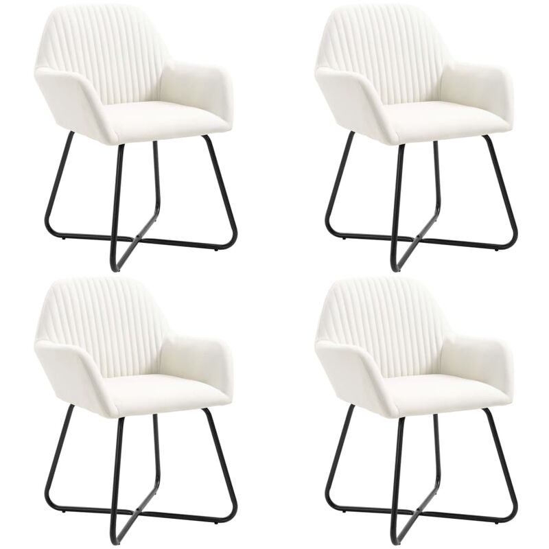 

Sillas de comedor 4 unidades tela color crema