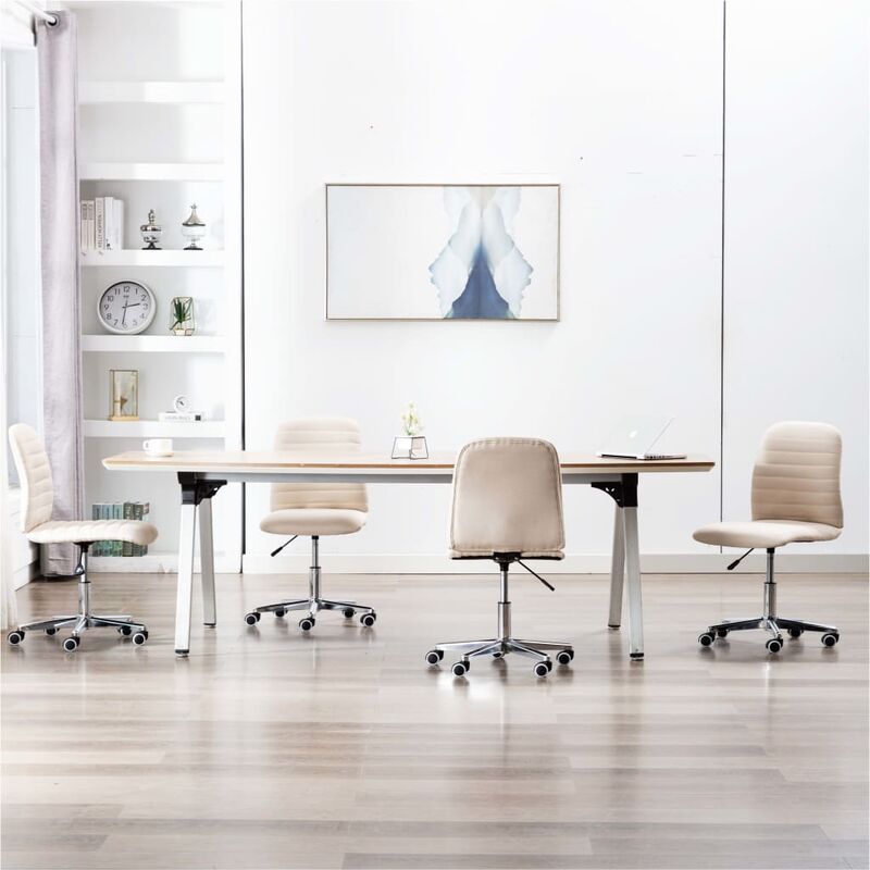 

Sillas de comedor 4 unidades tela color crema