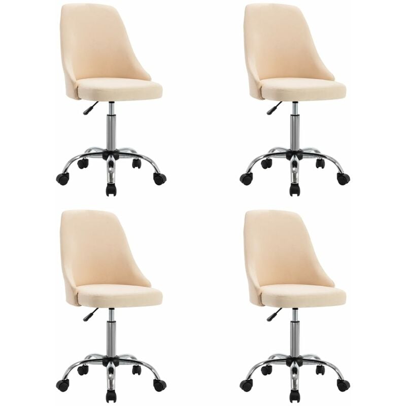 

Sillas de comedor 4 unidades tela color crema