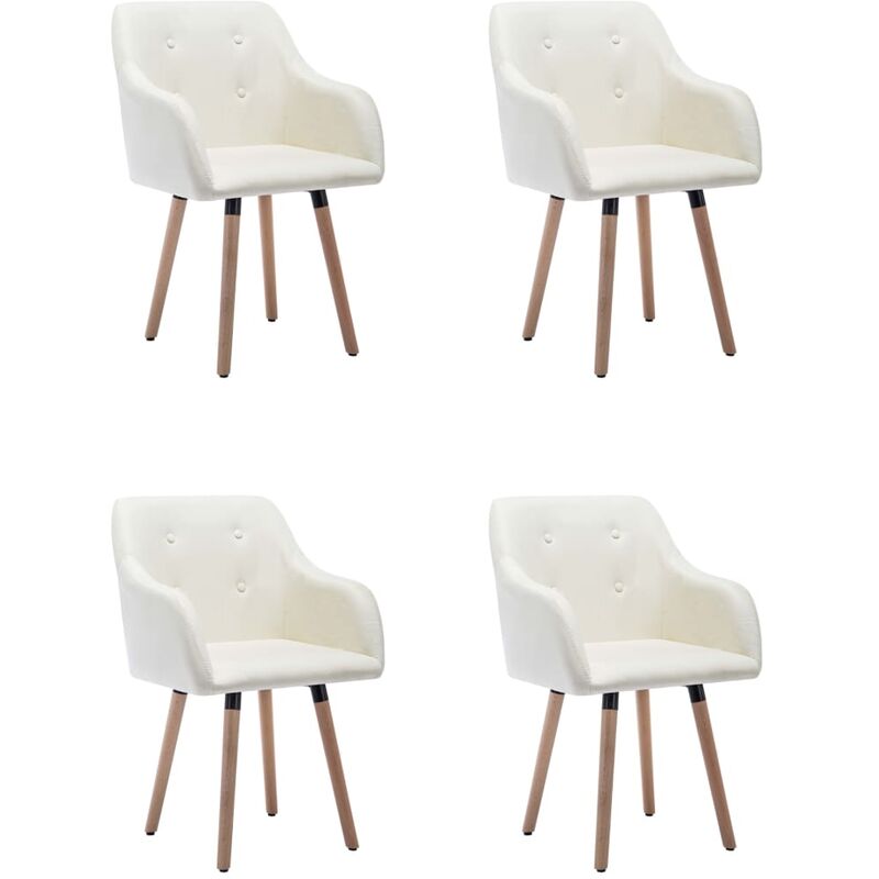 

Sillas de comedor 4 unidades tela color crema