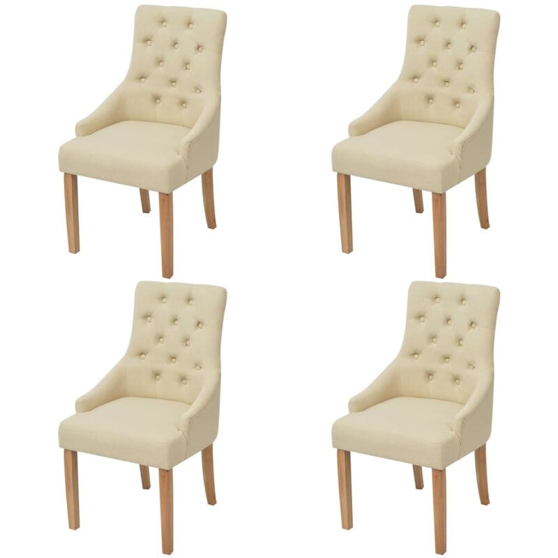 

Sillas de comedor 4 unidades tela color crema - Crema