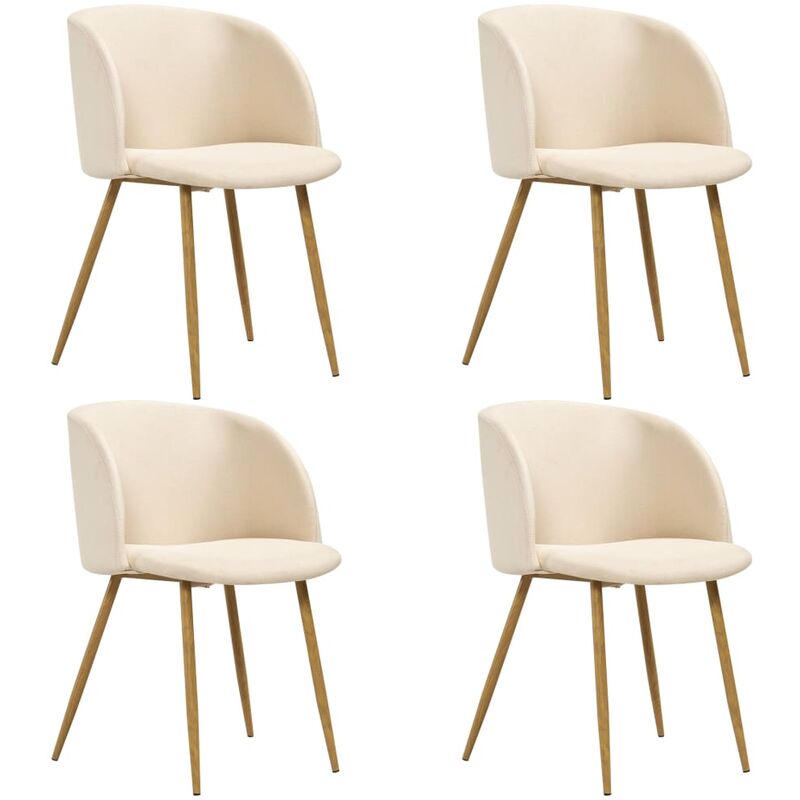 

Sillas de comedor 4 unidades tela color crema - Crema - Vidaxl