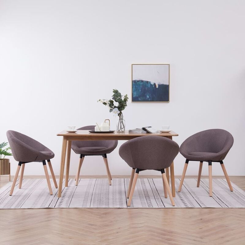 

Sillas de comedor 4 unidades tela color gris topo