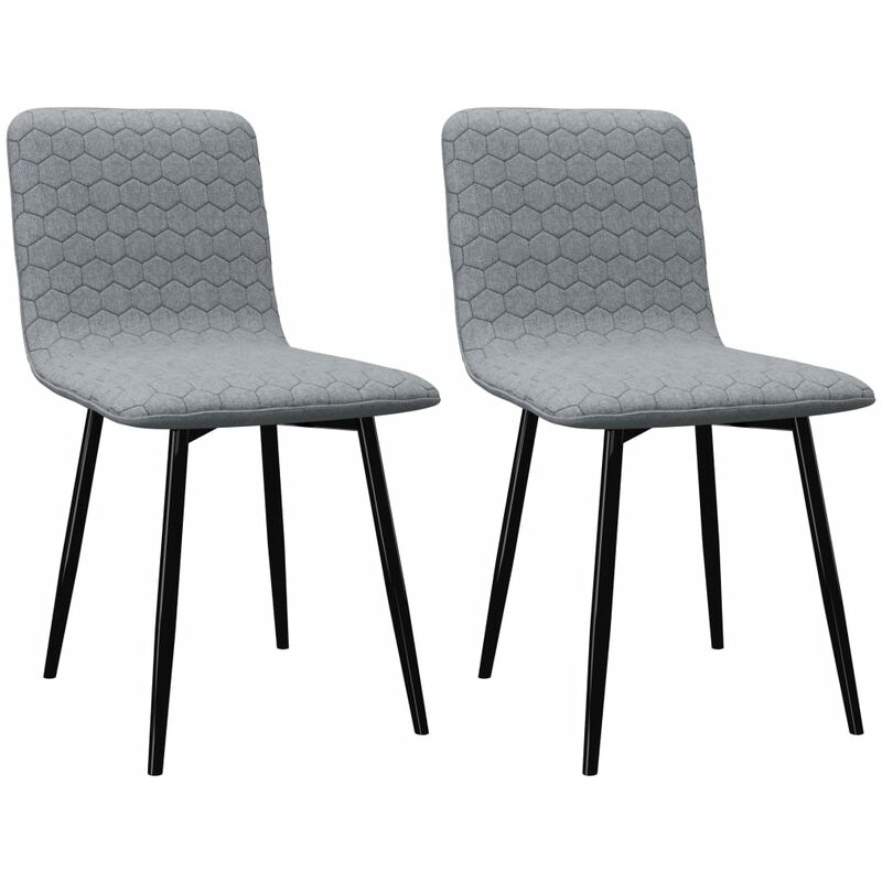 

vidaXL Sillas de Comedor Tela 2 Unidades Gris Claro - Gris