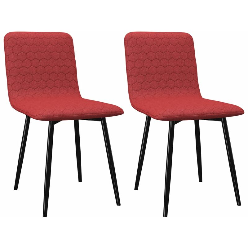 

vidaXL Sillas de Comedor Tela 2 Unidades Vino - Rojo
