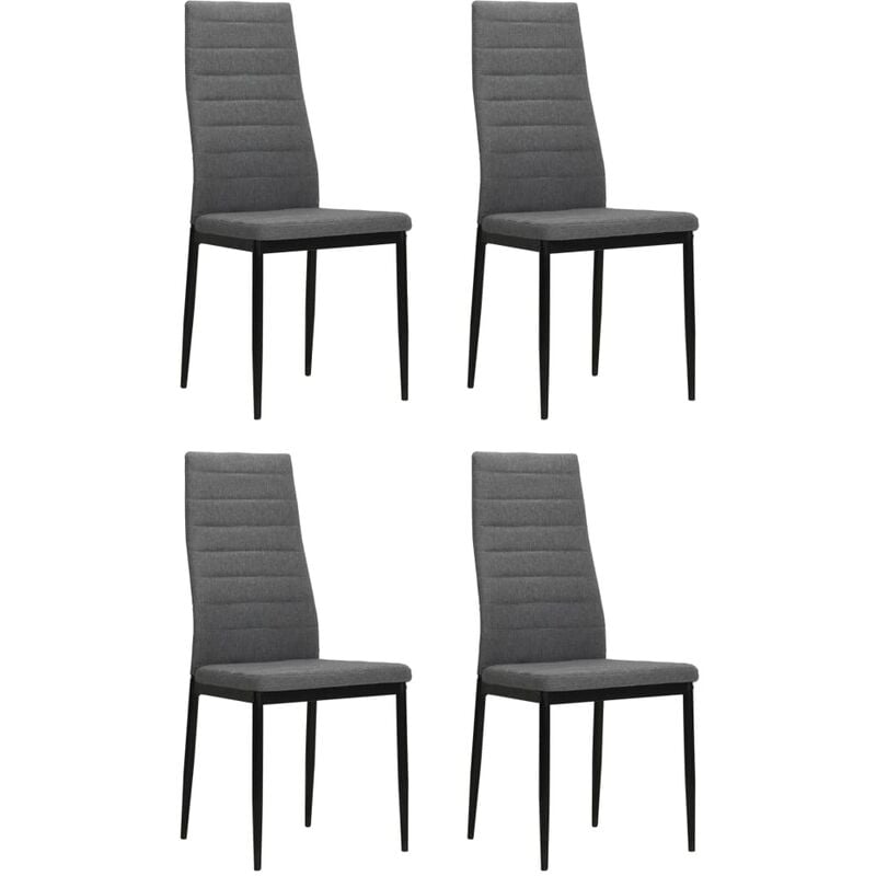 

Happyshopping - Sillas de comedor 4 unidades tela gris claro