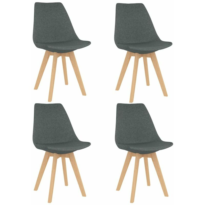 

Happyshopping - Sillas de comedor 4 unidades tela gris claro