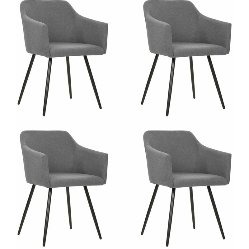 

Sillas de comedor 4 unidades tela gris claro