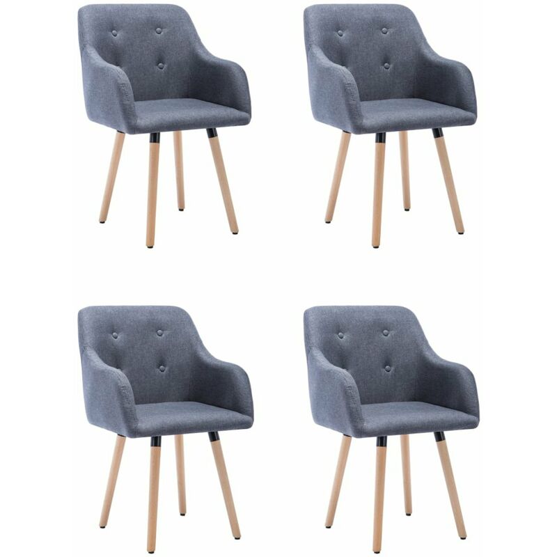

Sillas de comedor 4 unidades tela gris claro