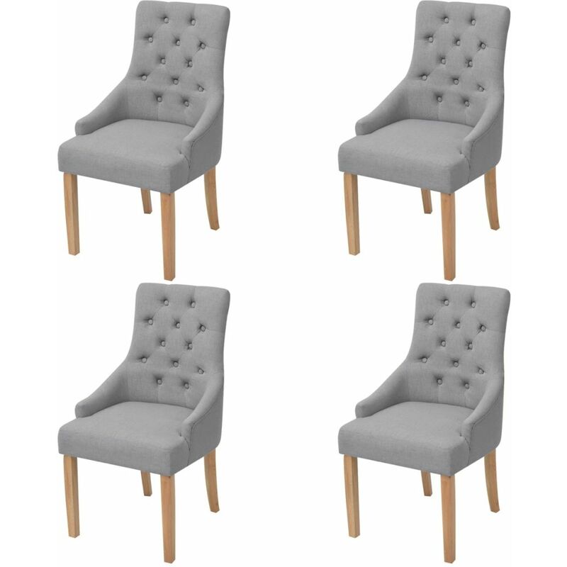 

Sillas de comedor 4 unidades tela gris claro
