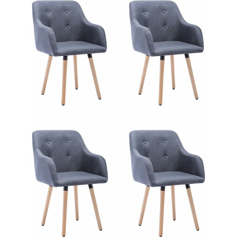 

Sillas de comedor 4 unidades tela gris claro