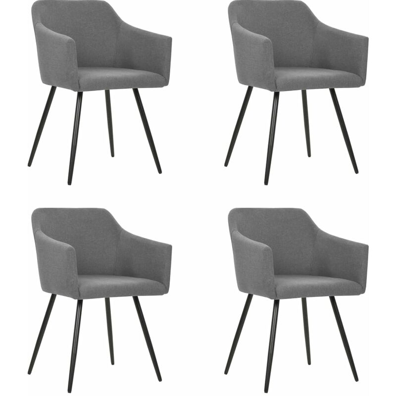 

Sillas de comedor 4 unidades tela gris claro