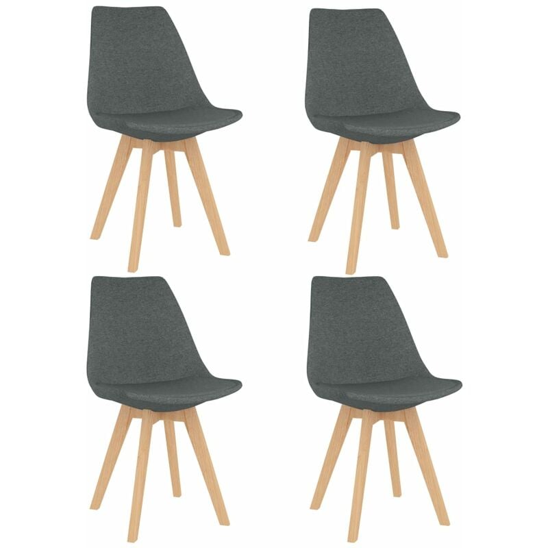 

Sillas de comedor 4 unidades tela gris claro