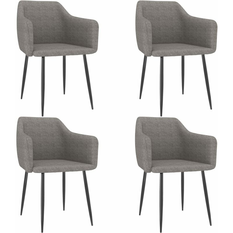 

Sillas de comedor 4 unidades tela gris claro