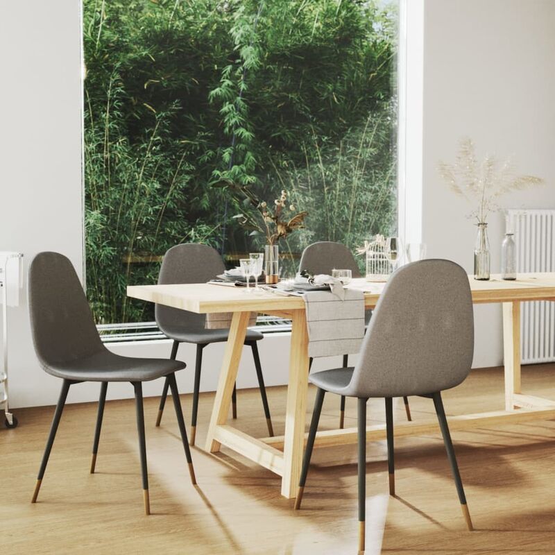 

Sillas de comedor 4 unidades tela gris claro