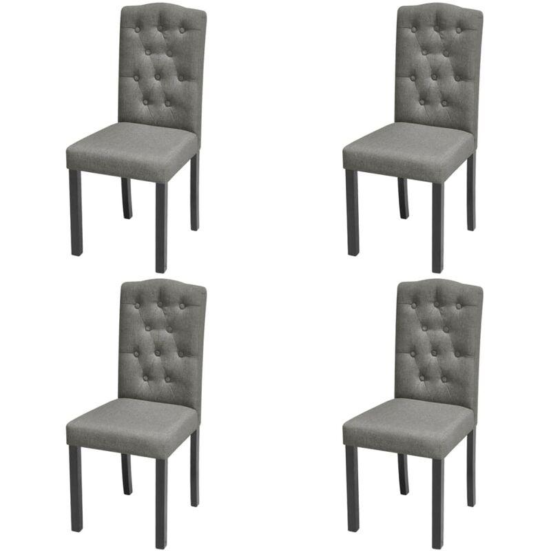 

Sillas de comedor 4 unidades tela gris claro - Gris