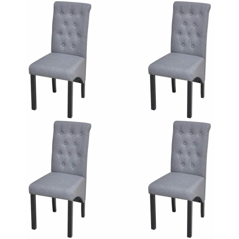 

Sillas de comedor 4 unidades tela gris claro - Gris
