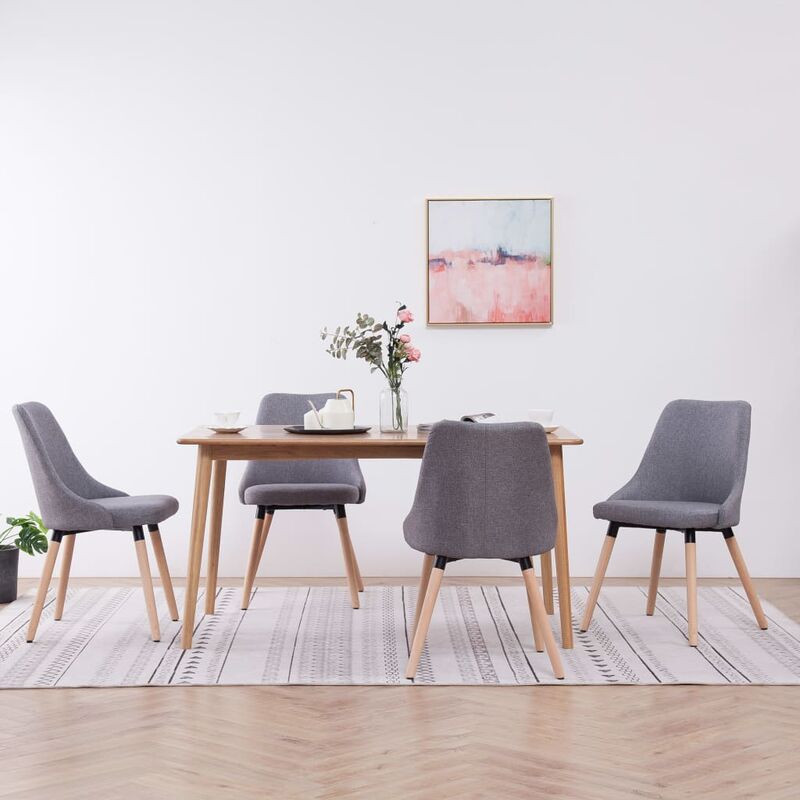 

Sillas de comedor 4 unidades tela gris claro - Gris