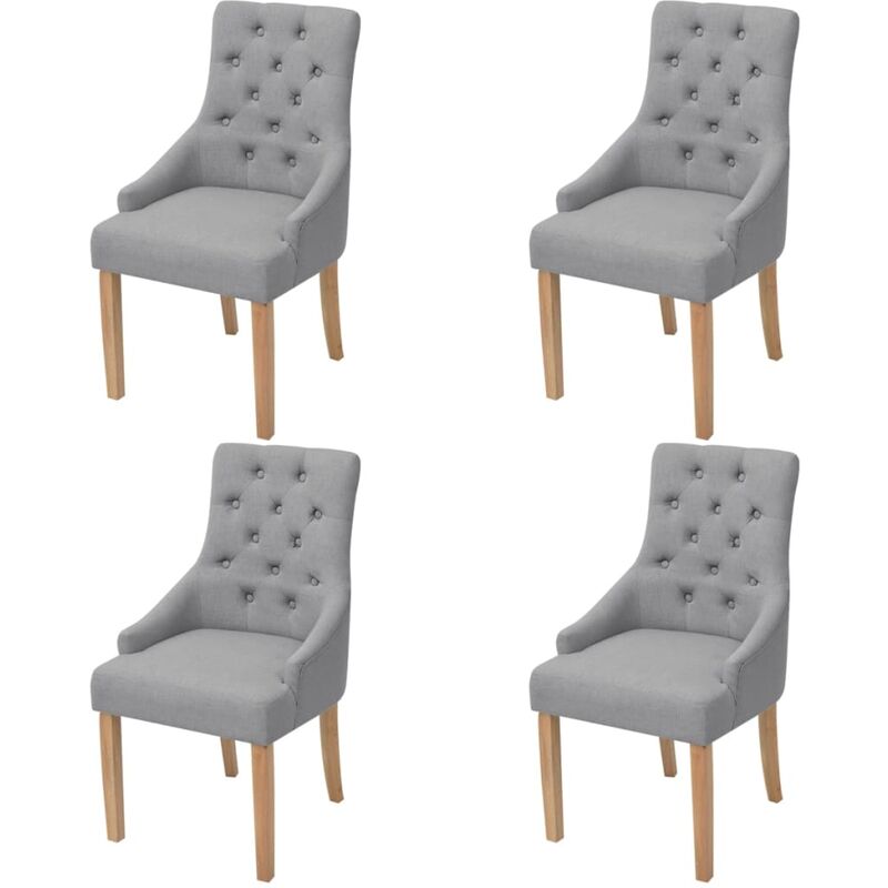 

Sillas de comedor 4 unidades tela gris claro - Gris