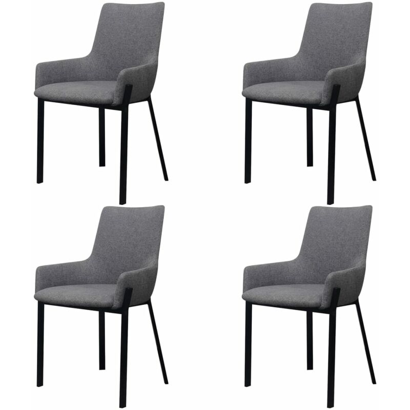 

Sillas de comedor 4 unidades tela gris claro - Gris
