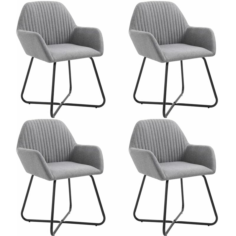 

Sillas de comedor 4 unidades tela gris claro - Gris