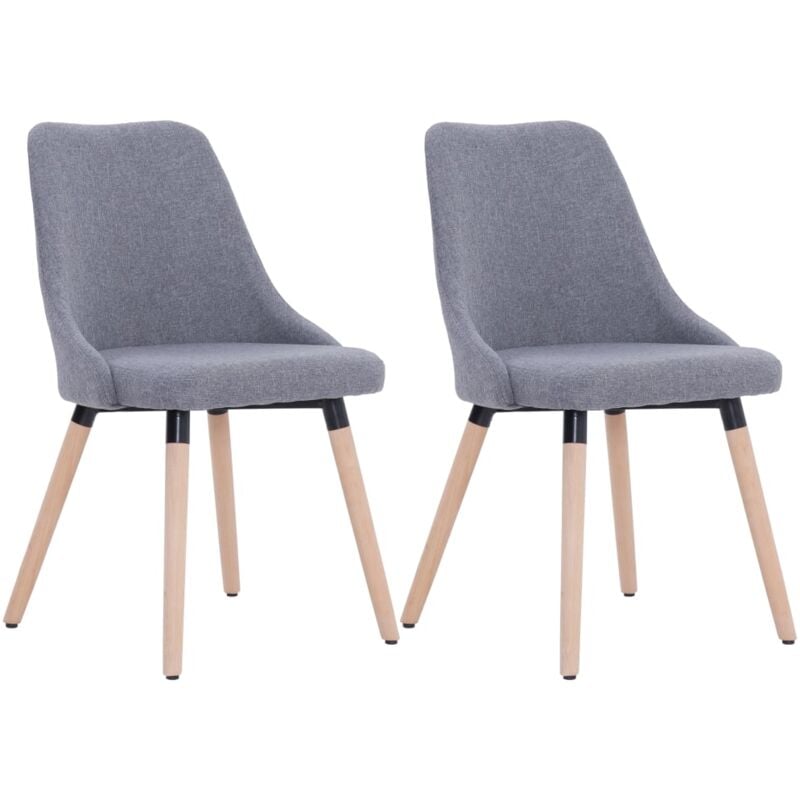 

vidaXL Sillas de Comedor Tela 2 Unidades Gris Claro - Gris