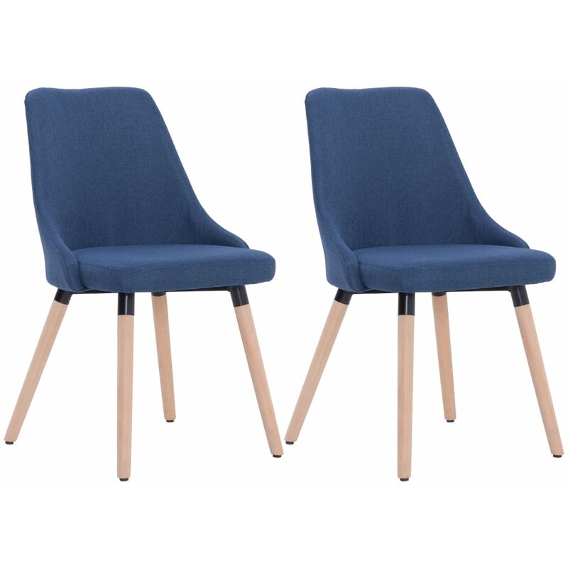 

vidaXL Sillas de Comedor Tela 2 Unidades Azul - Azul