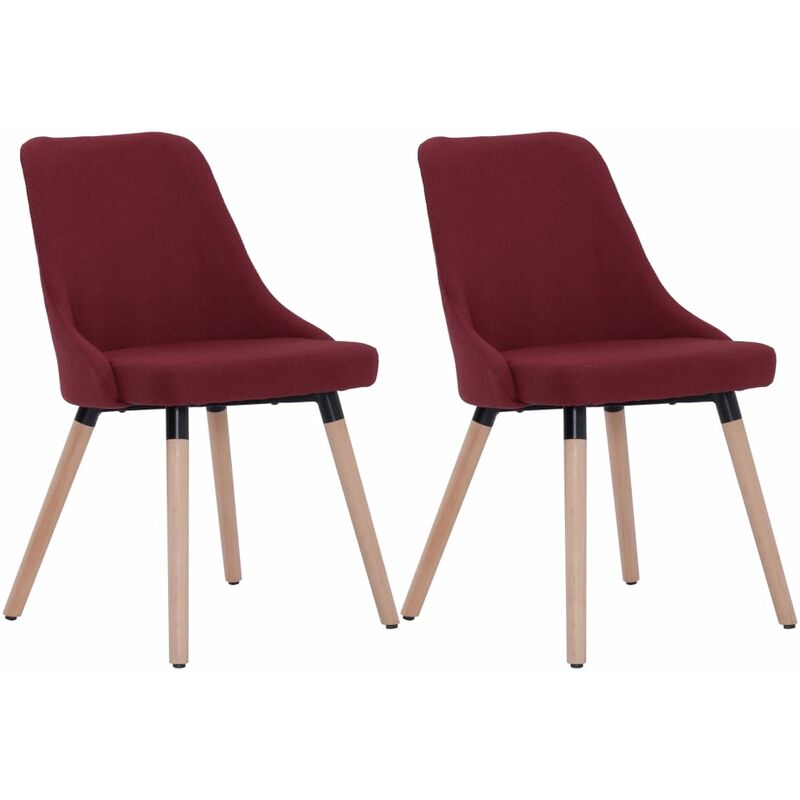 

vidaXL Sillas de Comedor Tela 2 Unidades Vino Tinto - Rojo