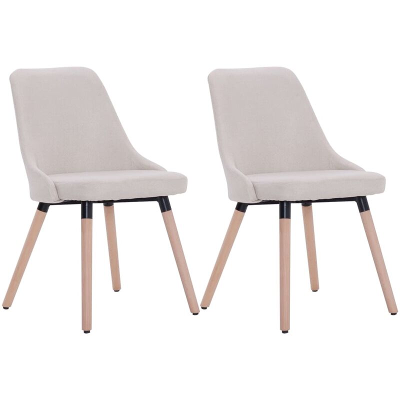 

vidaXL Sillas de Comedor Tela 2 Unidades Crema - Crema