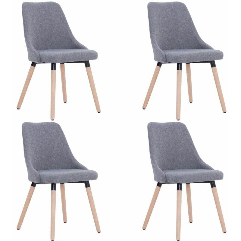 

vidaXL Sillas de Comedor Tela 4 Unidades Gris Claro - Gris