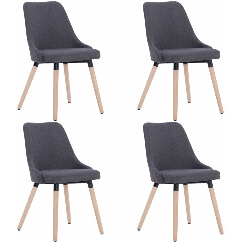 

Sillas de Comedor Tela 4 Unidades Gris Oscuro - Gris - Vidaxl