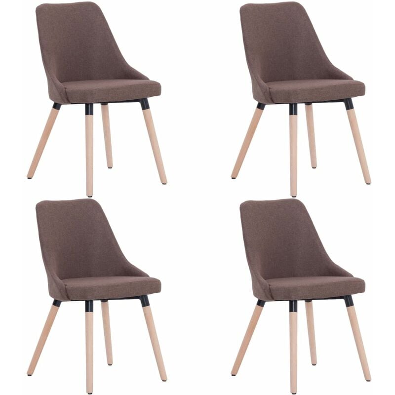 

vidaXL Sillas de Comedor Tela 4 Unidades Marrón - Marrón