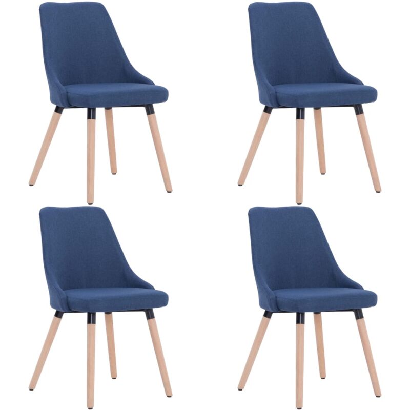 

vidaXL Sillas de Comedor Tela 4 Unidades Azul - Azul