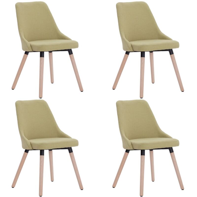 

vidaXL Sillas de Comedor Tela 4 Unidades Verde - Verde