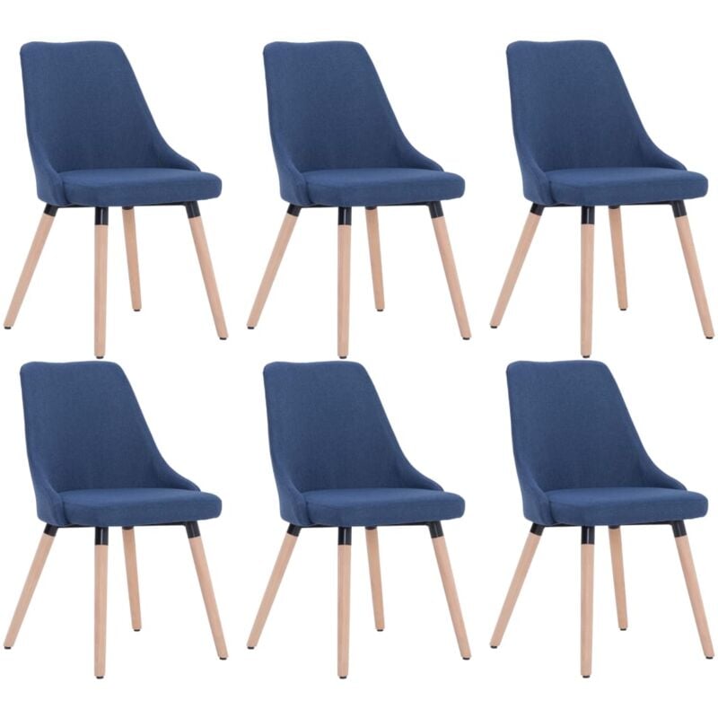 

vidaXL Sillas de Comedor Tela 6 Unidades Azul - Azul