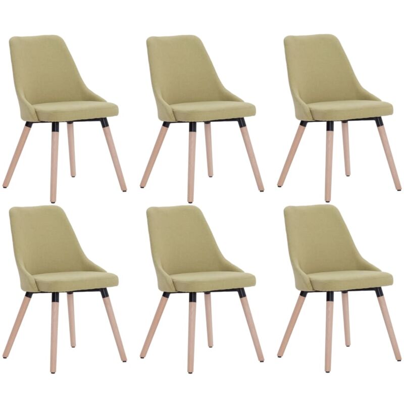 

vidaXL Sillas de Comedor Tela 6 Unidades Verde - Verde