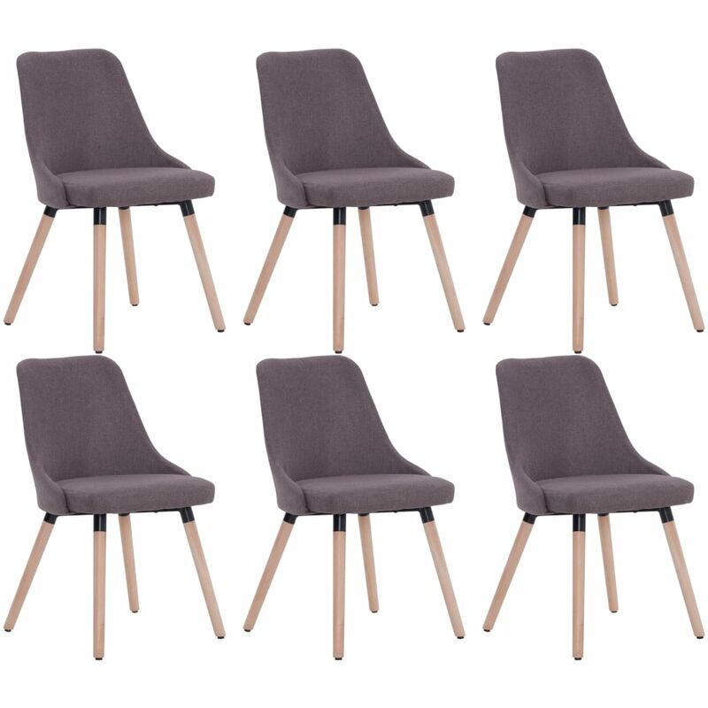 

Sillas de Comedor Tela 6 Unidades Gris Topo - Gris Topo - Vidaxl